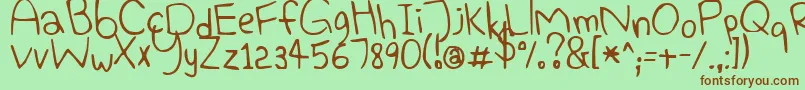 ElephantHiccups Font – Brown Fonts on Green Background