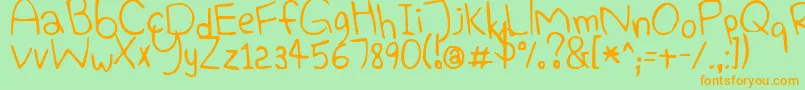 ElephantHiccups Font – Orange Fonts on Green Background