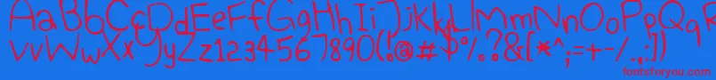 ElephantHiccups Font – Red Fonts on Blue Background