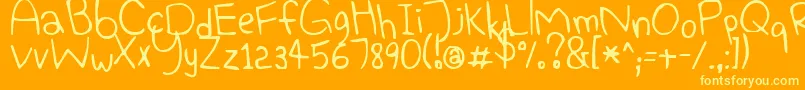 Шрифт ElephantHiccups – жёлтые шрифты на оранжевом фоне
