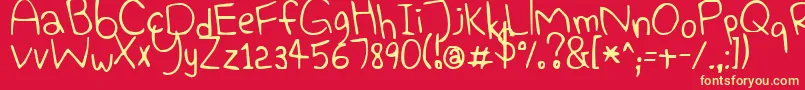 ElephantHiccups Font – Yellow Fonts on Red Background