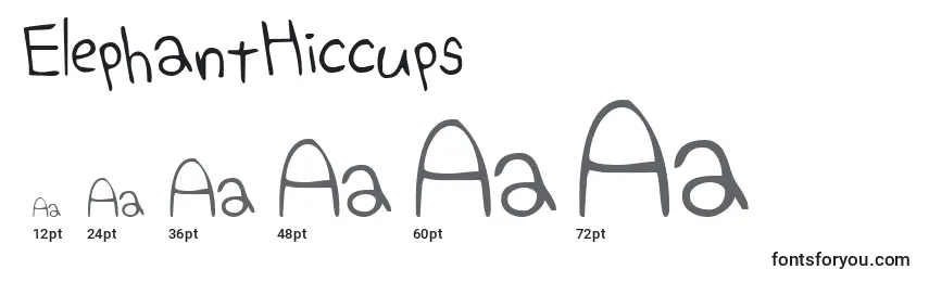Размеры шрифта ElephantHiccups (125885)