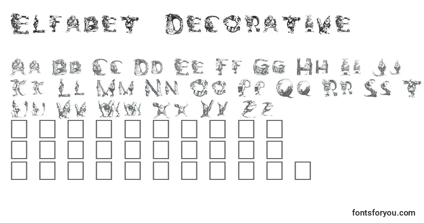 Шрифт Elfabet  Decorative – алфавит, цифры, специальные символы
