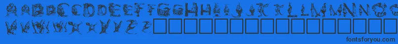Шрифт Elfabet  Decorative – чёрные шрифты на синем фоне