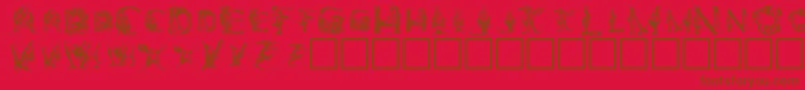Elfabet  Decorative Font – Brown Fonts on Red Background