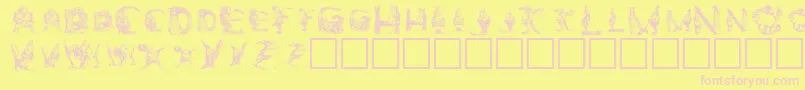 フォントElfabet  Decorative – ピンクのフォント、黄色の背景