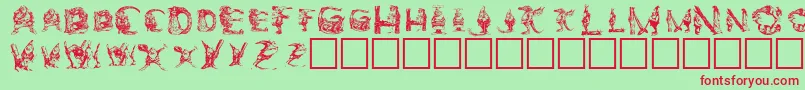 Elfabet  Decorative Font – Red Fonts on Green Background