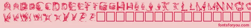 Elfabet  Decorative Font – Red Fonts on Pink Background