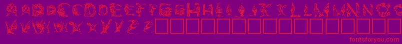 Elfabet  Decorative Font – Red Fonts on Purple Background