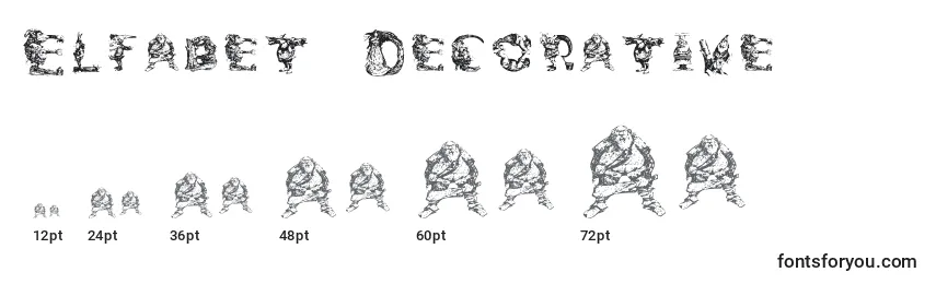 Elfabet  Decorative Font Sizes