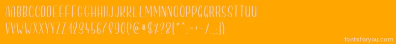 ElisabethClara Font – Pink Fonts on Orange Background