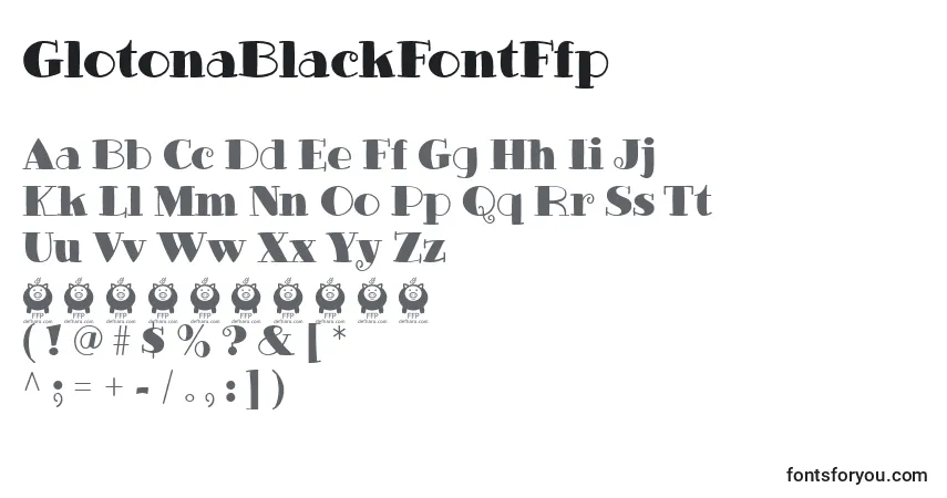 Шрифт GlotonaBlackFontFfp – алфавит, цифры, специальные символы
