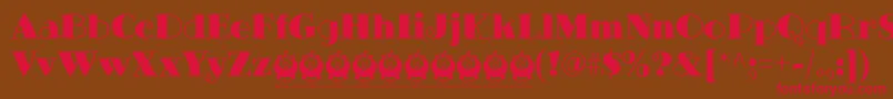 フォントGlotonaBlackFontFfp – 赤い文字が茶色の背景にあります。