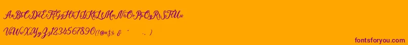 Шрифт Elisofia Calvin For Personal Use – фиолетовые шрифты на оранжевом фоне