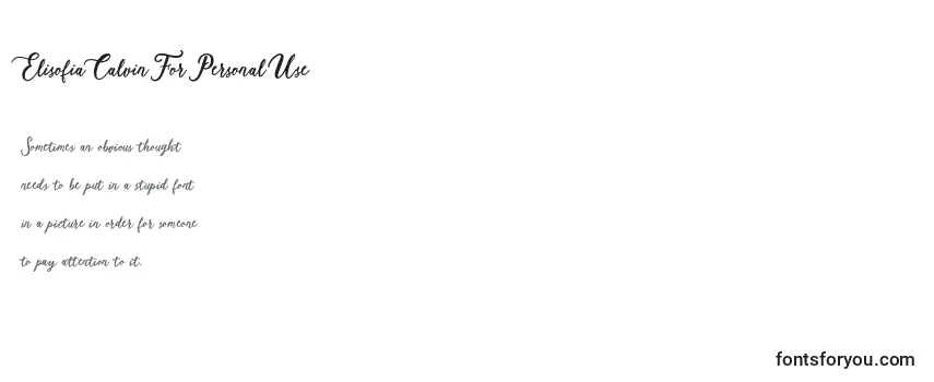 Schriftart Elisofia Calvin For Personal Use