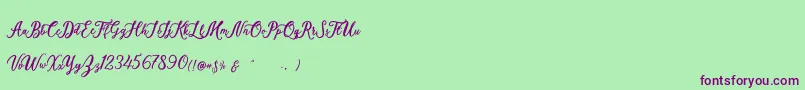 Police Elisofia Calvin For Personal Use – polices violettes sur fond vert