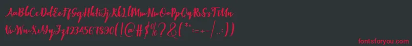 Elistabeta-Schriftart – Rote Schriften auf schwarzem Hintergrund