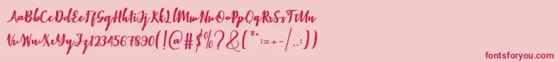 Elistabeta Font – Red Fonts on Pink Background