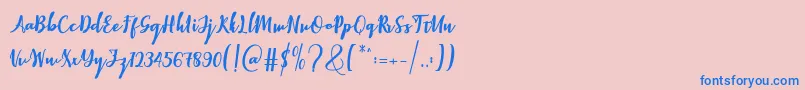 Elistabeta Font – Blue Fonts on Pink Background