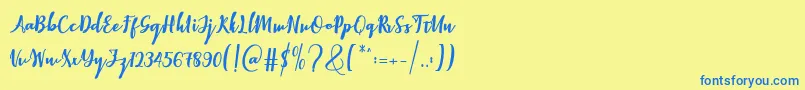 Elistabeta Font – Blue Fonts on Yellow Background