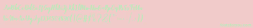 Elistabeta Font – Green Fonts on Pink Background