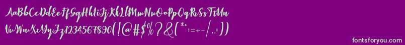 Elistabeta Font – Green Fonts on Purple Background