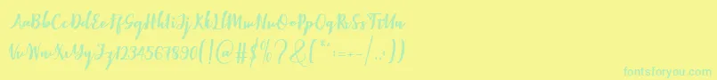 Elistabeta Font – Green Fonts on Yellow Background
