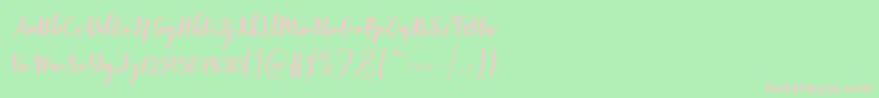 フォントElistabeta – 緑の背景にピンクのフォント
