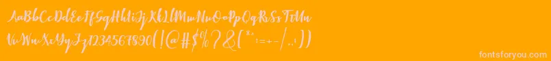 Elistabeta Font – Pink Fonts on Orange Background
