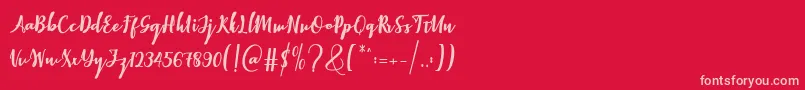 Elistabeta-Schriftart – Rosa Schriften auf rotem Hintergrund