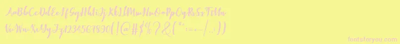 Elistabeta Font – Pink Fonts on Yellow Background