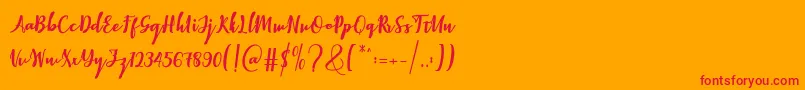 Elistabeta Font – Red Fonts on Orange Background