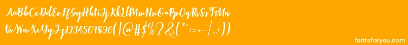 フォントElistabeta – オレンジの背景に白い文字