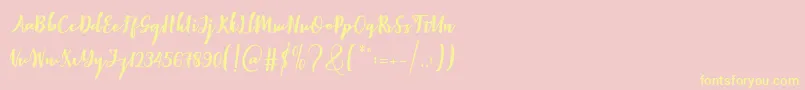 Elistabeta Font – Yellow Fonts on Pink Background