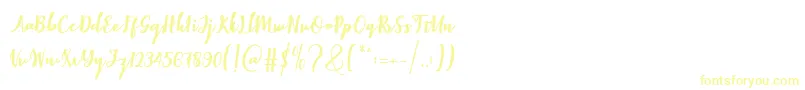 フォントElistabeta – 白い背景に黄色の文字