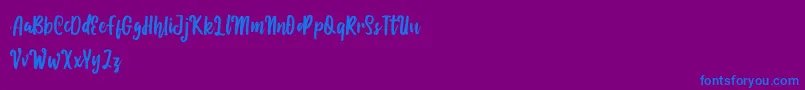 Eliyana Font – Blue Fonts on Purple Background