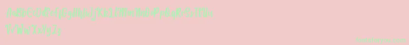 Eliyana Font – Green Fonts on Pink Background