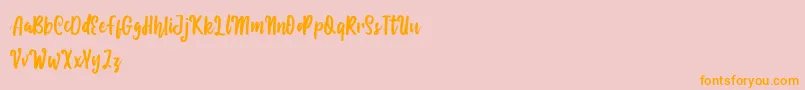 Eliyana Font – Orange Fonts on Pink Background