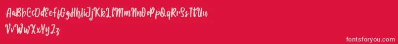 Eliyana Font – Pink Fonts on Red Background