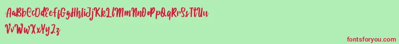 Eliyana Font – Red Fonts on Green Background