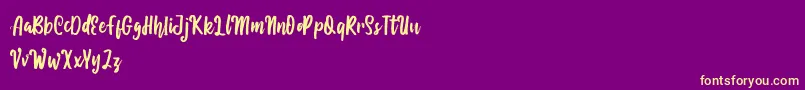 Eliyana Font – Yellow Fonts on Purple Background