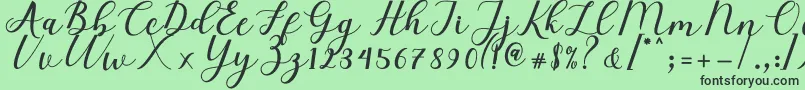 fuente Elizabeth Script – Fuentes Negras Sobre Fondo Verde