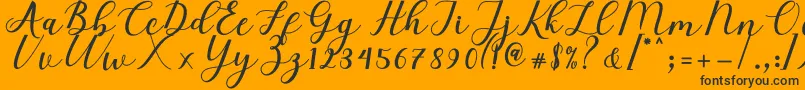 Elizabeth Script-Schriftart – Schwarze Schriften auf orangefarbenem Hintergrund