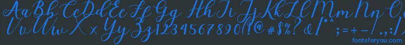 Elizabeth Script Font – Blue Fonts on Black Background