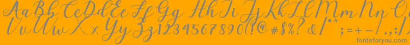 Elizabeth Script Font – Gray Fonts on Orange Background