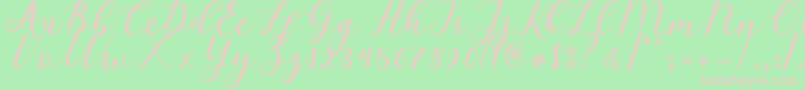 Elizabeth Script Font – Pink Fonts on Green Background