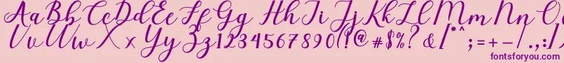 Elizabeth Script-Schriftart – Violette Schriften auf rosa Hintergrund