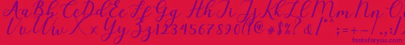 Fonte Elizabeth Script – fontes roxas em um fundo vermelho