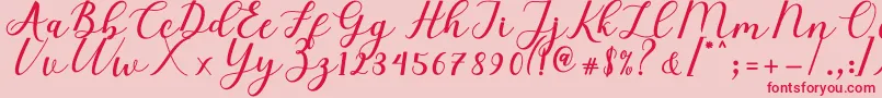 Elizabeth Script Font – Red Fonts on Pink Background