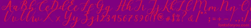 Elizabeth Script Font – Red Fonts on Purple Background